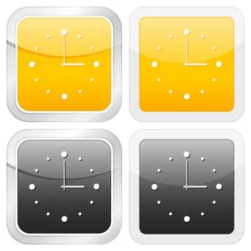 Square icon clock Stock Illustration