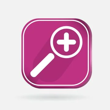 Square icon, magnifier increase Stock Illustration