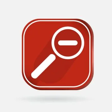 Square icon, magnifier reduction Stock Illustration