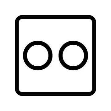 Square Icon with Two Circles Inside Minimalist Outline Vector Graphic Illustrazione stock