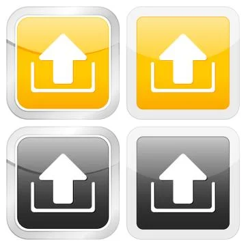 Square icon upload Stock Illustration