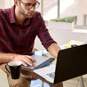 Square image of a creative hard at work Stock Photos