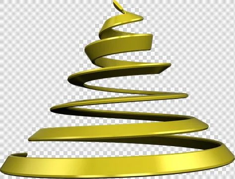 Square image of gold spiral in shape of abstract christmas tree Foto stock