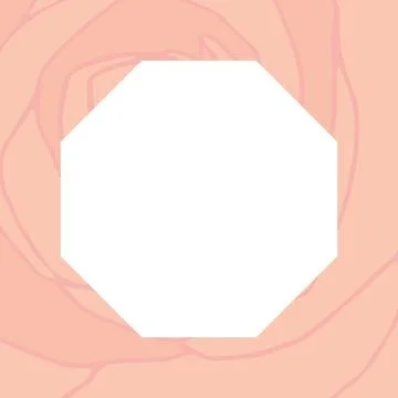 Square image of pink patterned border around central hexagonal white copy space Stock Illustration