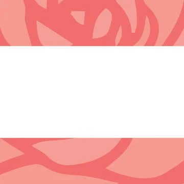 Square image of pink patterned border above and below central white copy space Stock Illustration