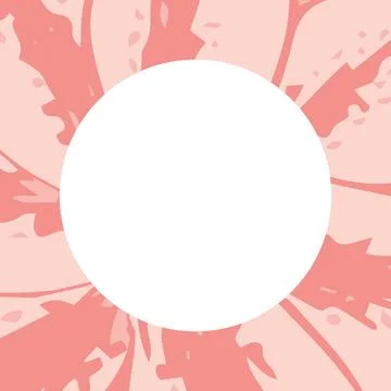 Square image of pink patterned border around circular white copy space 스톡 사진