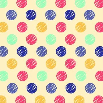 Square image of primary colour filled in circles repeated on pale yellow 스톡 사진