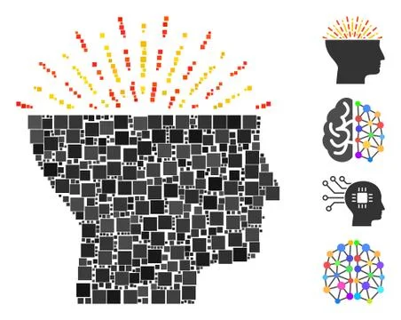 Square Imagination Icon Vector Collage イラスト素材