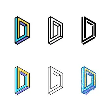 Square impossible geometric pack shape color icon vector Illustrazione stock