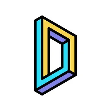 Square impossible geometric shape color icon vector illustration イラスト素材