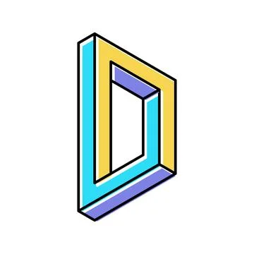 Square impossible geometric shape color icon vector illustration Illustrazione stock