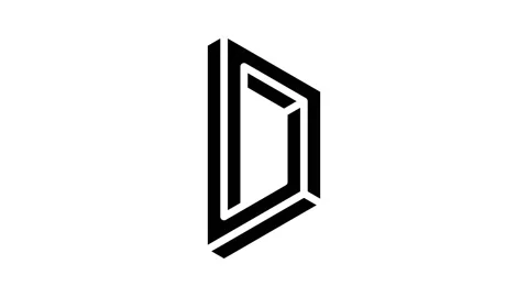 Square impossible geometric shape glyph icon animation Stock Footage 222809871