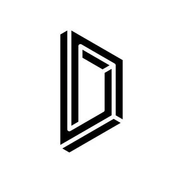 Square impossible geometric shape glyph icon vector illustration Stock Illustration