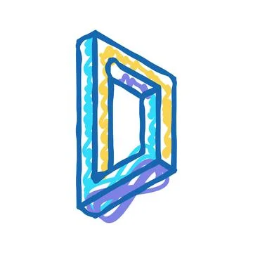 Square impossible geometric shape icon doodle illustration Illustrazione stock