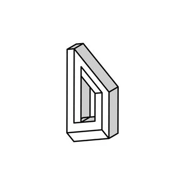 Square impossible geometric shape isometric icon vector illustration Illustrazione stock
