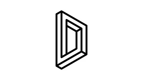 Square impossible geometric shape line icon animation Stock Footage 224281717