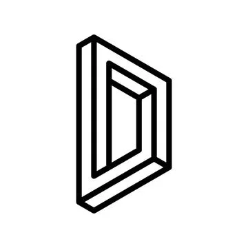 Square impossible geometric shape line icon vector illustration 库存插图