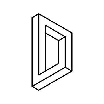 Square impossible geometric shape line icon vector illustration 스톡 일러스트