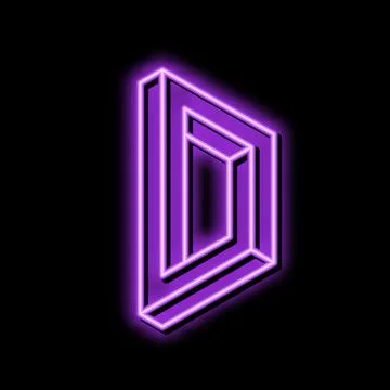 Square impossible geometric shape neon glow icon illustration Stock Illustration