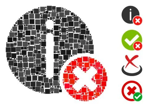 Square Incorrect Info Icon Vector Collage Stock Illustration