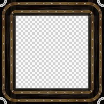 Square industrial frame is showing rivet-studded bands in flat design, Stock Illustration