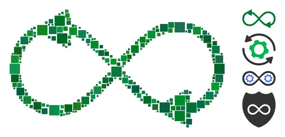Square Infinite Motion Icon Vector Mosaic Illustrazione stock