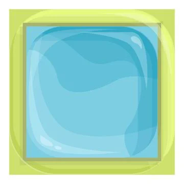 Square inflatable pool icon cartoon vector. Water float Stock Illustration