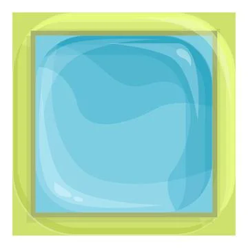Square inflatable pool icon cartoon . Water float Stock Illustration