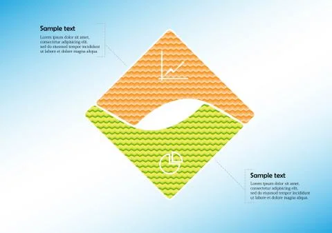 Square infographic vector template consists of two parts Ilustración de archivo