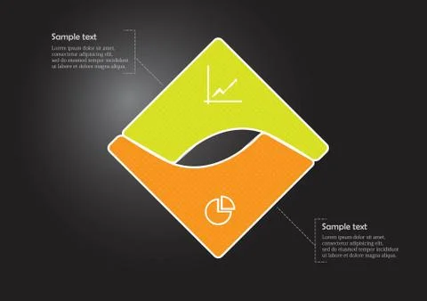 Square infographic vector template consists of two parts Illustrazione stock