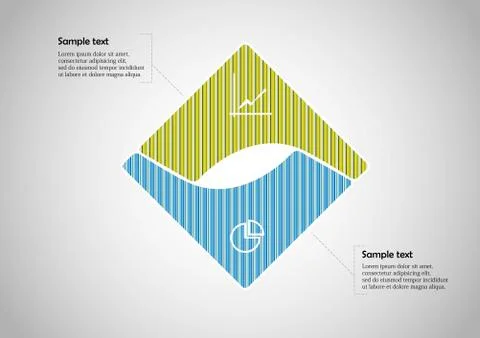 Square infographic vector template consists of two parts Stock Illustration