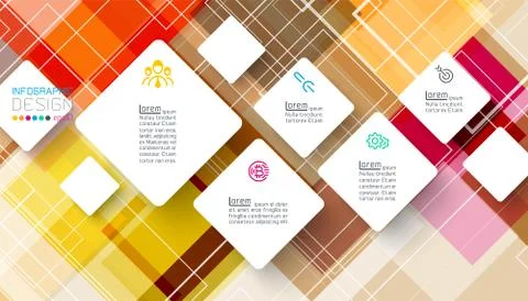 Square infographics on abstract background Stock Illustration