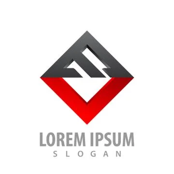 Square initial letter MV logo concept design. Symbol graphic template element Stock Illustration