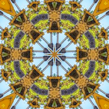 Square Intense and complex design from a yellow tractor Foto stock