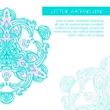 Square invite template. Vector invitation with mandala design element. Stock Illustration