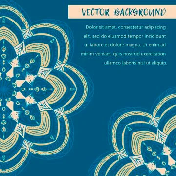 Square invite template. Vector invitation with mandala design element. Stock Illustration