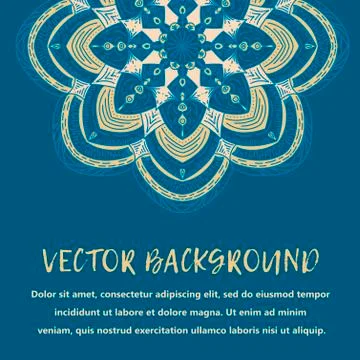 Square invite template. Vector invitation with mandala design element. Stock Illustration