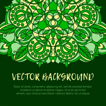 Square invite template. Vector invitation with mandala design element. Stock Illustration