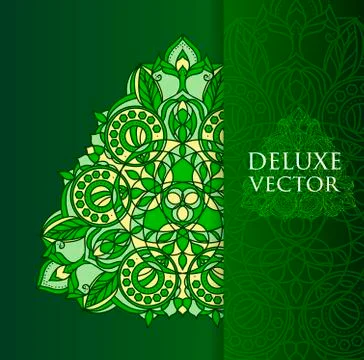 Square invite template. Vector invitation with mandala design element. Stock Illustration