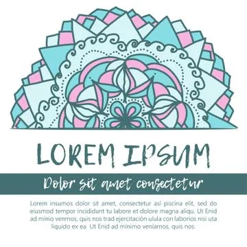 Square invite template. Vector invitation with mandala design element. Stock Illustration