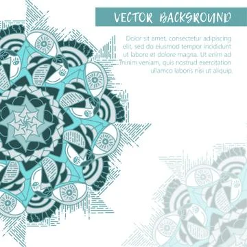 Square invite template. Vector invitation with mandala design element. Stock Illustration