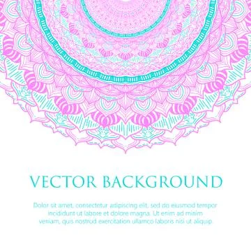 Square invite template. Vector invitation with mandala design element. Stock Illustration