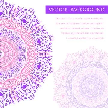 Square invite template. Vector invitation with mandala design element. Stock Illustration