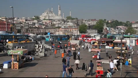 Square in Istanbul, Turkey Stock Footage 7044577