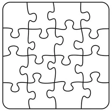 Square jigsaw puzzle Stock Illustration