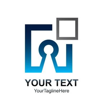 Square key hole logo template. Square design element. Stock Illustration