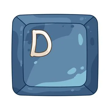Square keycap d Stock Illustration