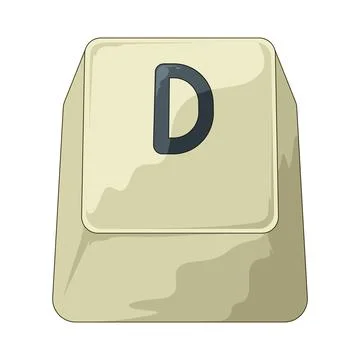 Square keycap D illustration Stock Illustration
