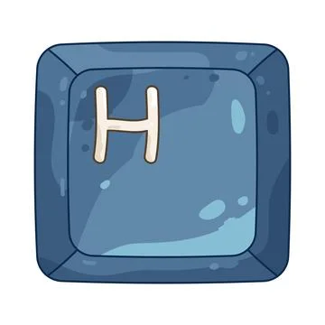Square keycap h Stock Illustration