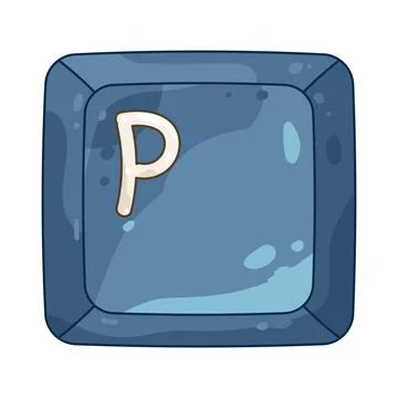 Square keycap p Stock Illustration